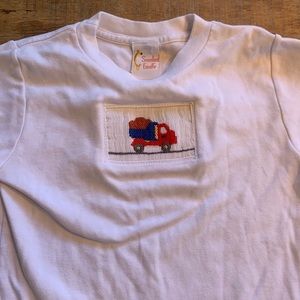 Smocked Giraffe boys 3T long sleeve dump truck